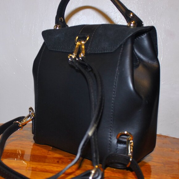 New $359 Viola Castellani Italy Suede & Leather Backpack Bag Handbag main image 5